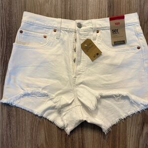 Levi’s 501 Original High Rise Cutoff Shorts White Size 30